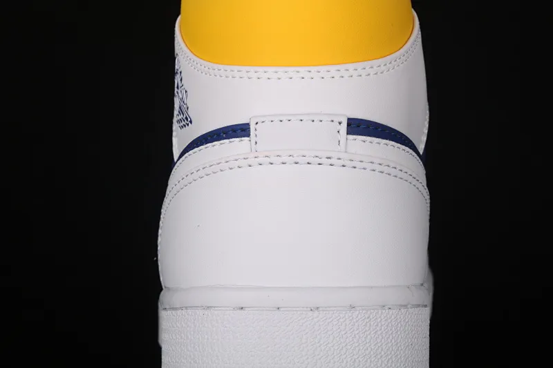 All categories Air Jordan Jordan series basketball shoes Air Jordan 1 Mid Air Jordan 1 Mid AJ1 Joe 1 mid-top white, yellow and blue color 554724-131